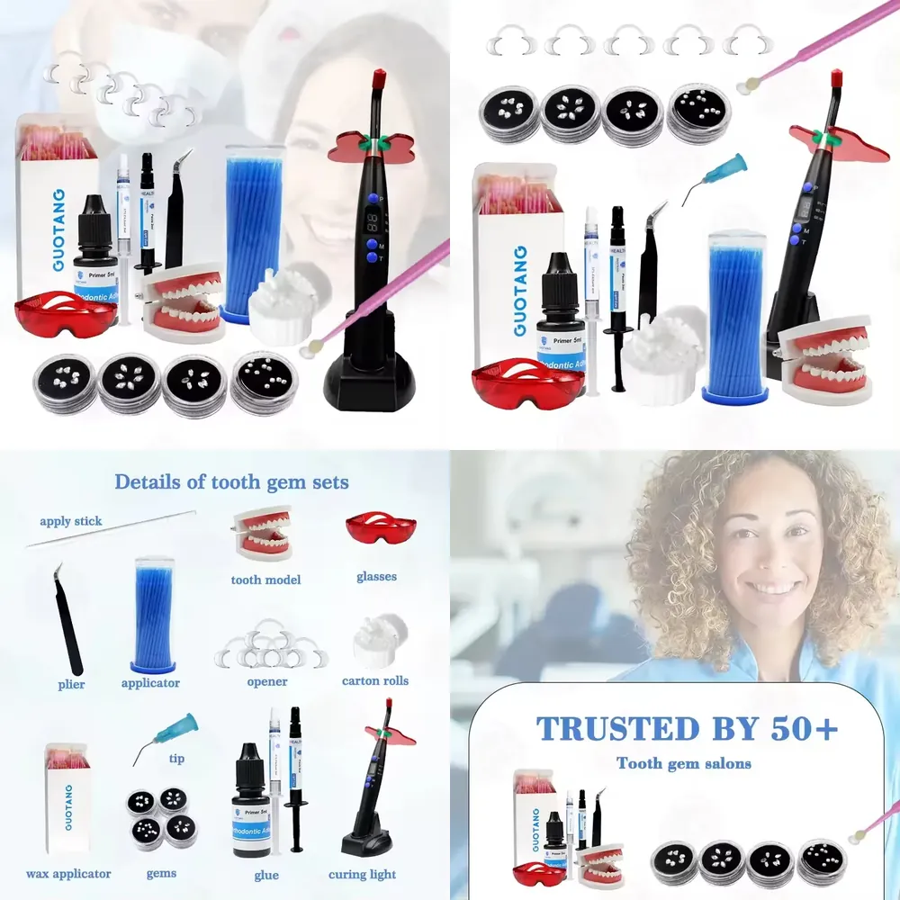 Teeth Whitening Kit With Light - 【CHIMU HOME】 Kit Perhiasan Gigi Profesional