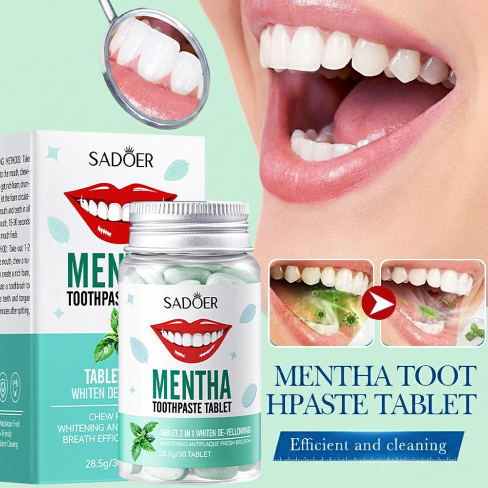 Teeth Whitening Treatment - 30 Buah Tablet Pasta Gigi Padat