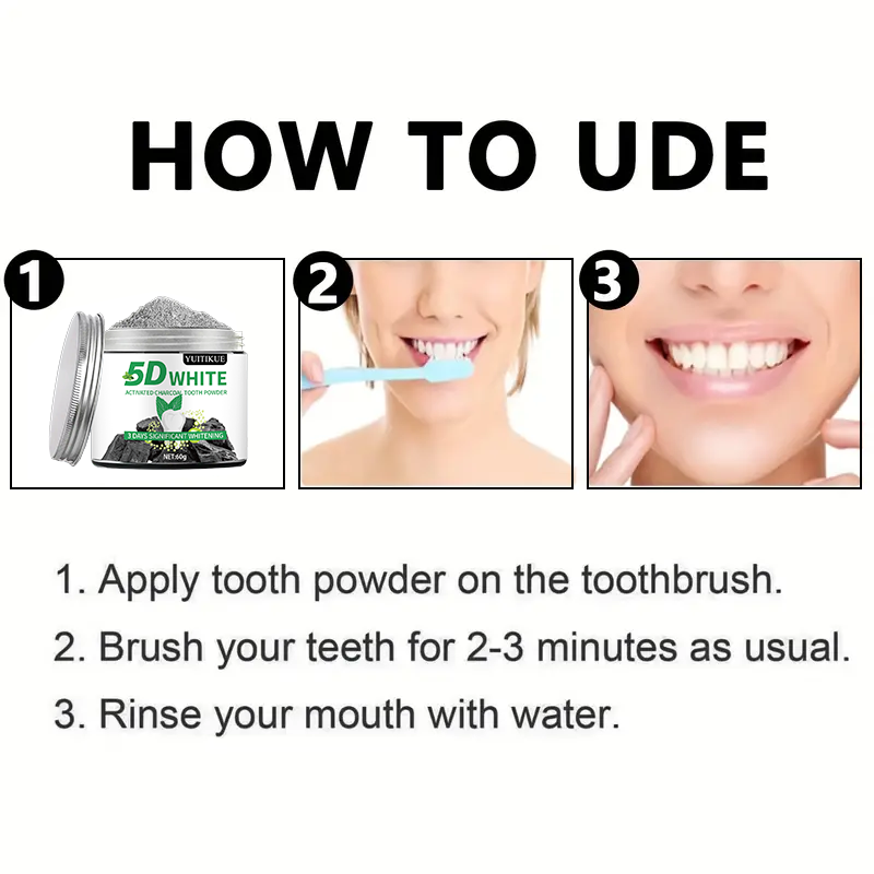 YUlTlKUE 5D Bubuk Gigi Arang A - Teeth Whitening Charcoal Powder ulasan dan harga