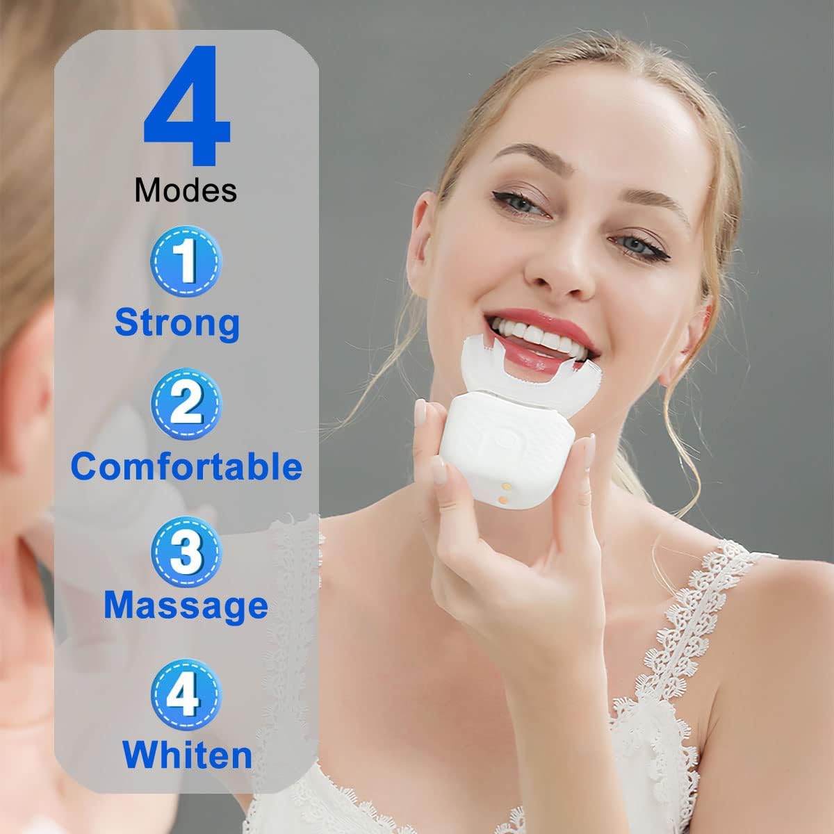 Sikat gigi listrik bentuk U, s - Teeth Whitening Kit With Light ulasan dan harga