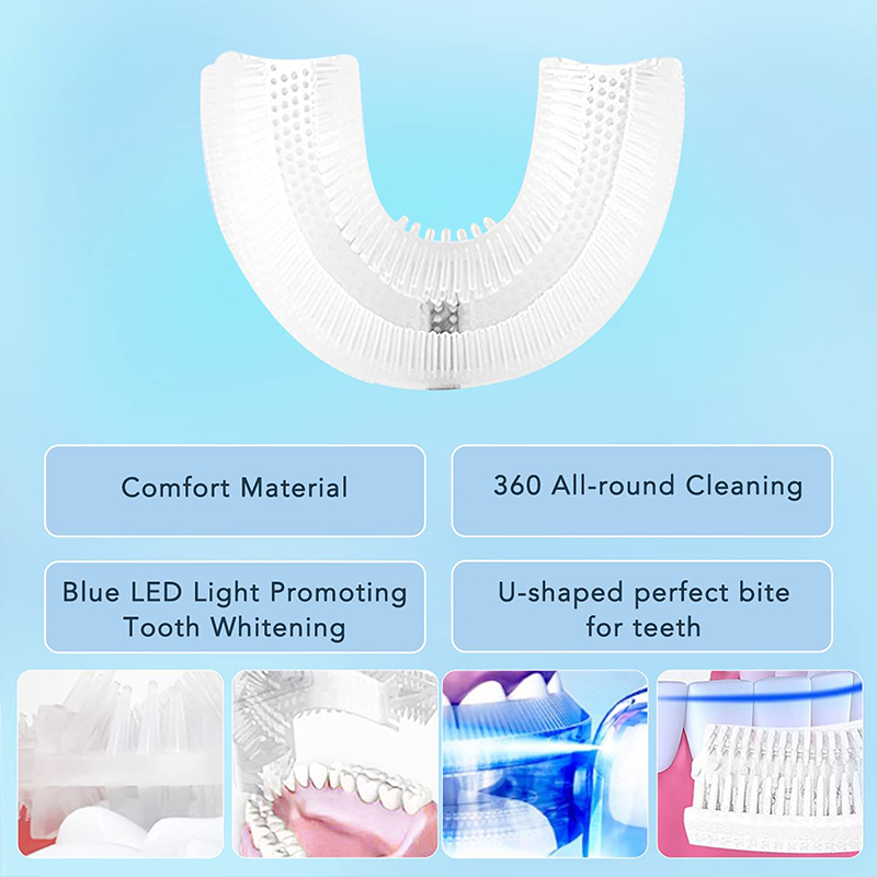 Sikat gigi listrik bentuk U, s - Teeth Whitening Kit With Light ulasan dan harga