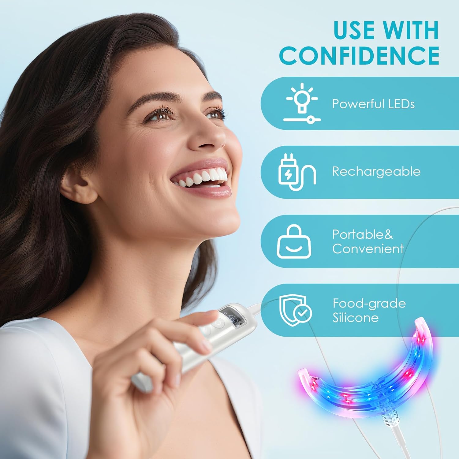 Alat Pemutih Gigi 16 LED Merah - Teeth Whitening Kit With Light ulasan dan harga