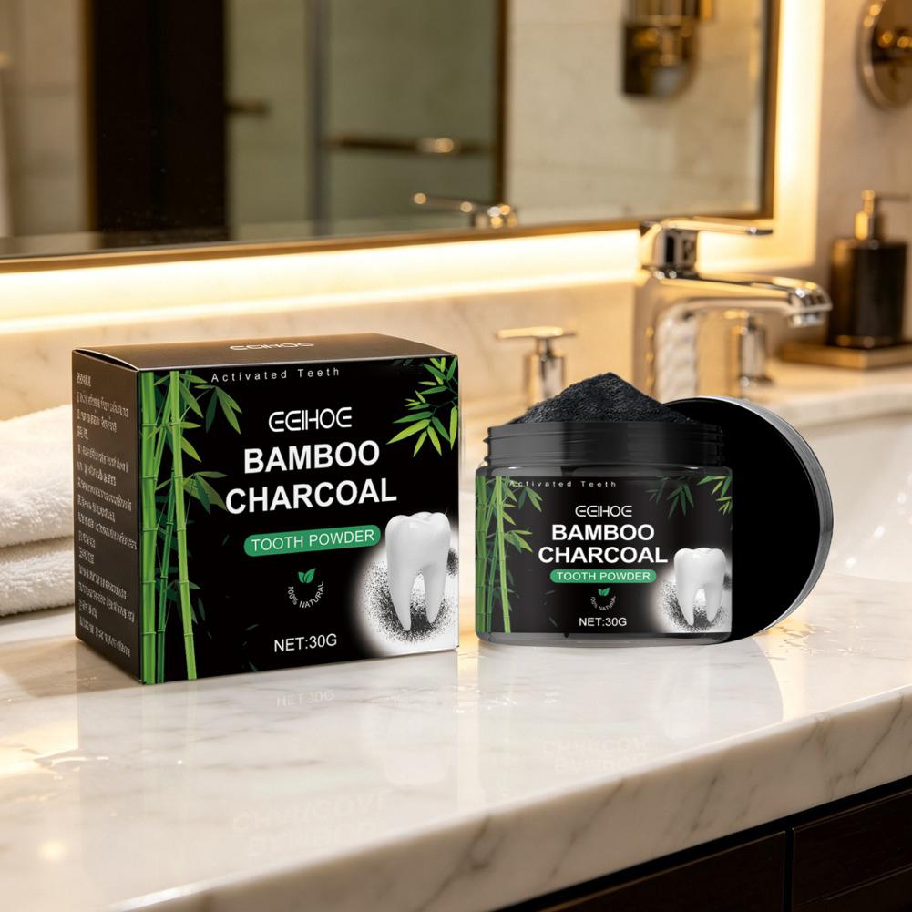 Bubuk Pemutih Gigi, Bubuk Pemb - Teeth Whitening Charcoal Powder ulasan dan harga
