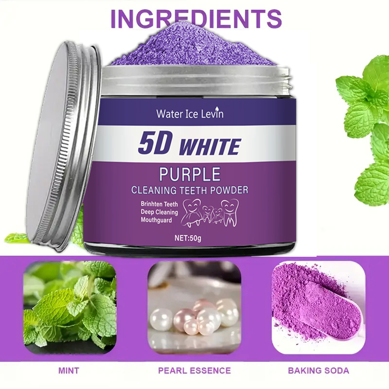 Bubuk Pemutih Gigi Ungu, 50g - - Teeth Whitening Charcoal Powder ulasan dan harga