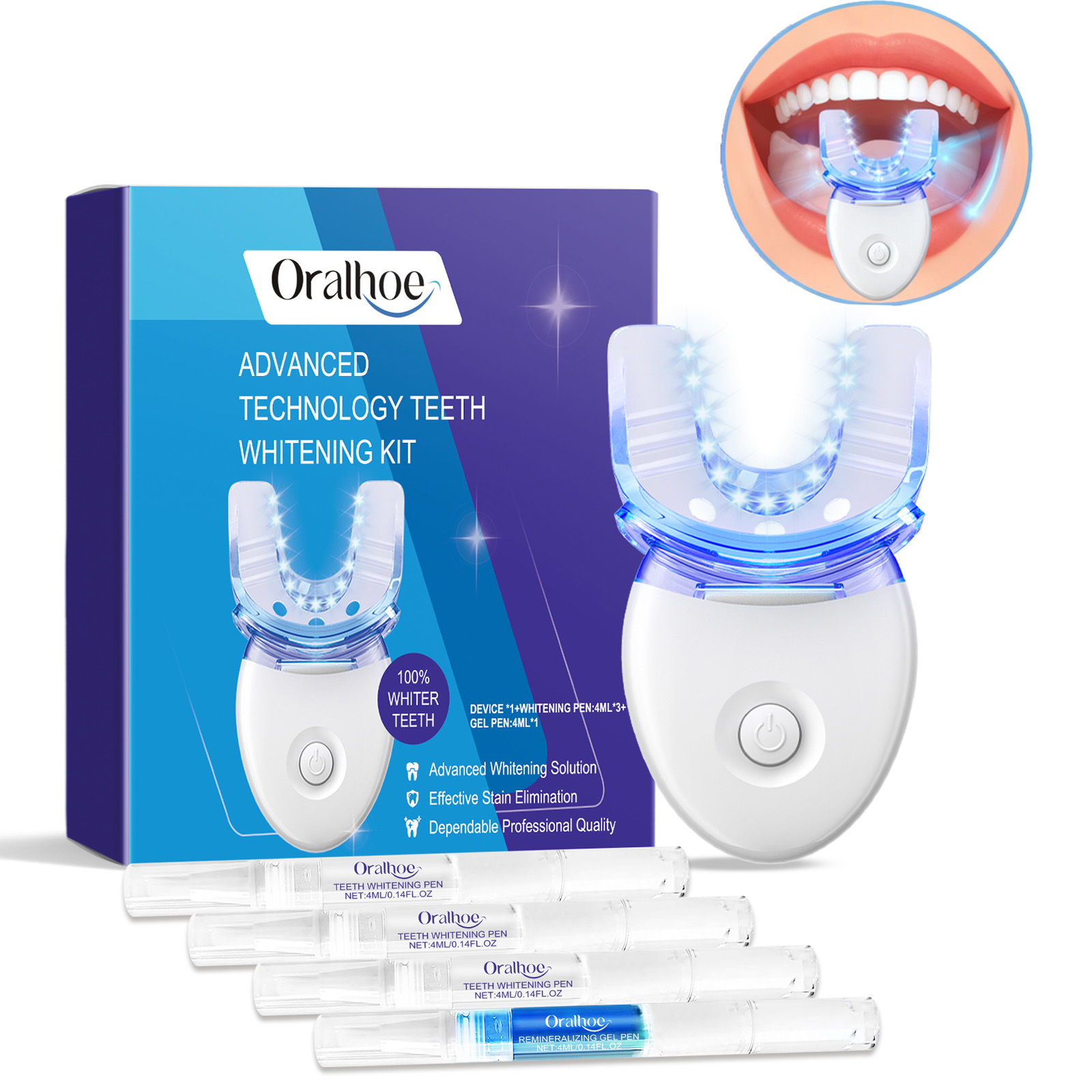 Kit Lampu LED Pemutih Gigi Pro - Teeth Whitening Gels ulasan dan harga