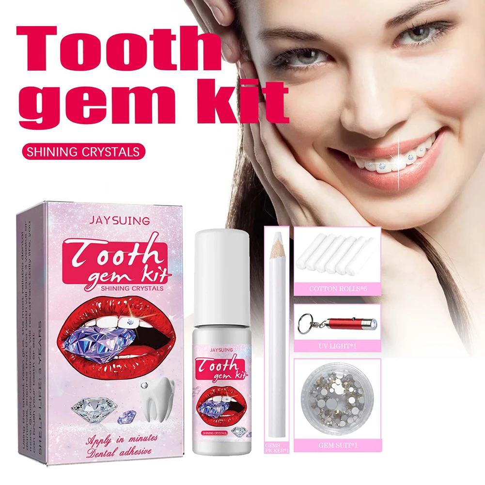 Kit permata gigi DIY dengan kr - Teeth Whitening Kit With Light ulasan dan harga