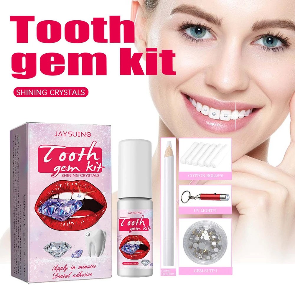 Kit permata gigi DIY dengan kr - Teeth Whitening Kit With Light ulasan dan harga