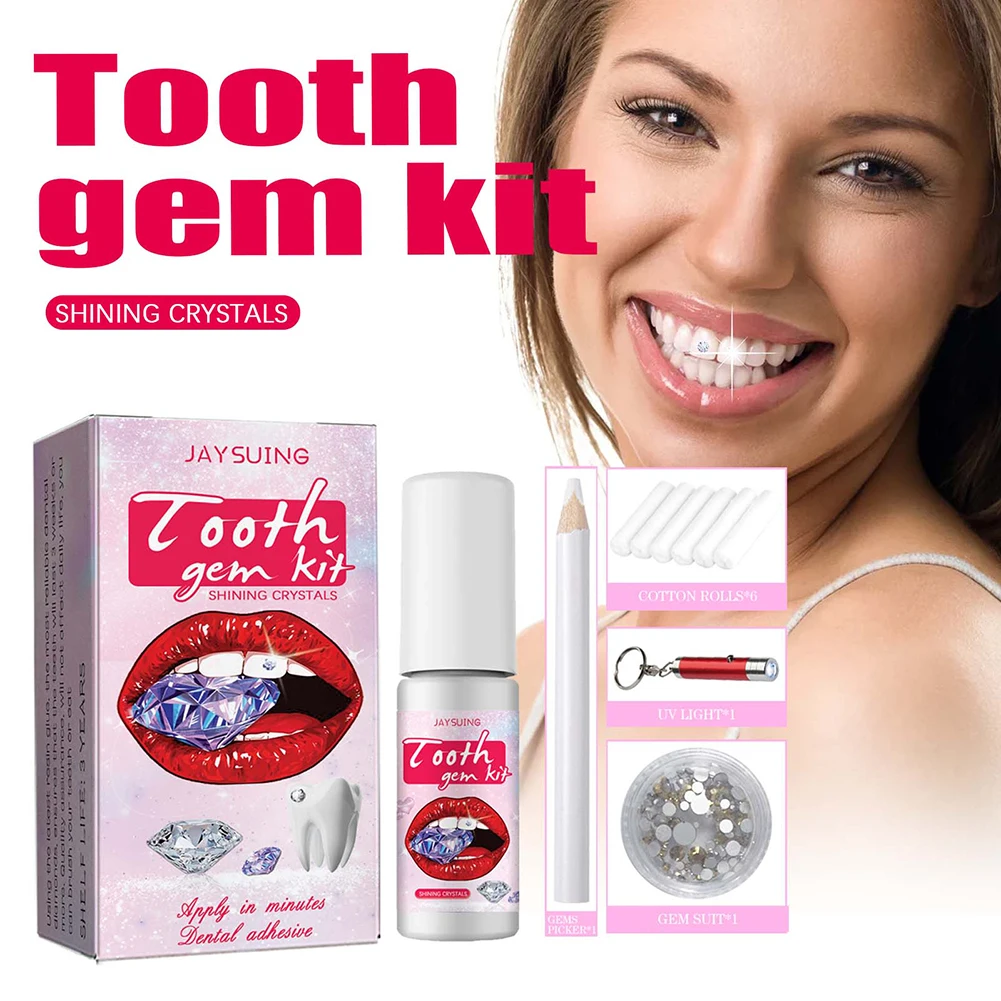 Kit permata gigi DIY dengan kr - Teeth Whitening Kit With Light ulasan dan harga